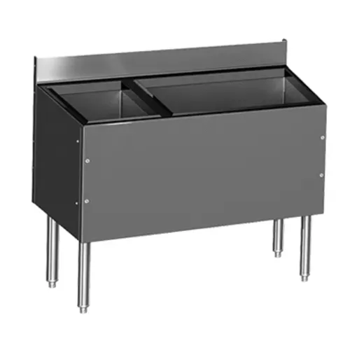 Glastender C-CBA-48L-CP10-ED CHOICE Extra Deep Underbar Combo Ice Bin/Cocktail, Stainless Steel, 48"W x 19"D with 6-Bottle Storage and 139 lbs. Ice Capacity