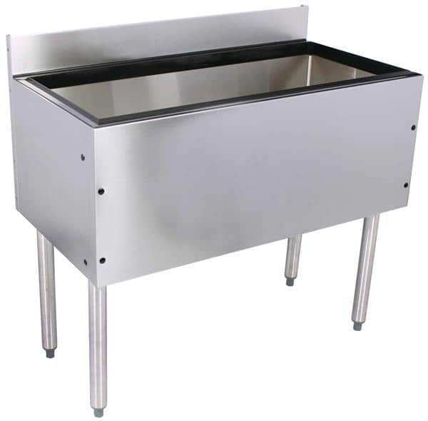 Glastender CIBA36CP10 CHOICE Underbar Ice Bin, Stainless Steel with 100 lbs.