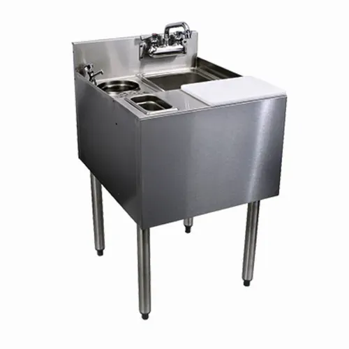 Glastender C-MFT-20 Underbar Sink Unit, 1 Compartment, Stainless Steel, with Backsplash and without Drainboard / Faucet Included - 20"W x 24"D