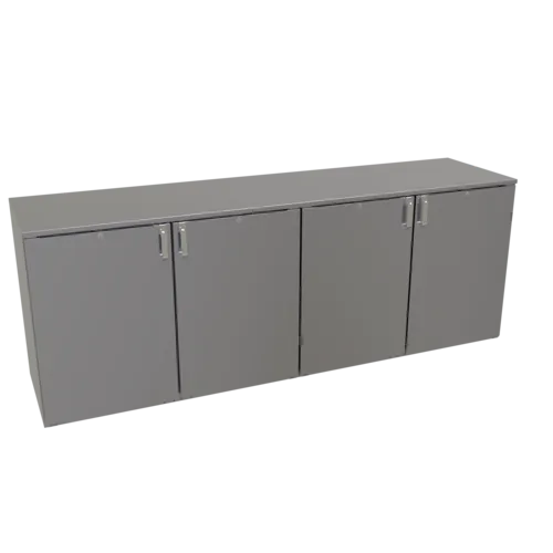 Glastender C1RB96 Silver 4 Solid Door Refrigerated Back Bar Storage Cabinet, 120 Volts
