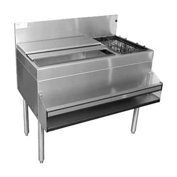 Glastender CBA-36L-CP10-ED Extra Deep Underbar Ice Bin/Cocktail Unit Glastender CBA-36L-CP10-ED Extra Deep Underbar Ice Bin/Cocktail Unit