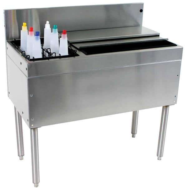 Glastender CBA36LCP10 Underbar Ice Bin/Cocktail Unit, Stainless Steel