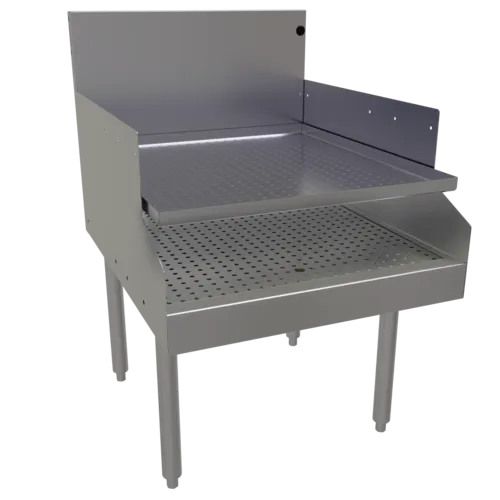 Glastender RDBB-24S Underbar Drainboard, Freestanding with 7"H Backsplash - 24"W x 29"D