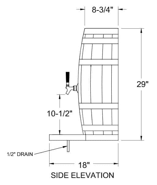 Glastender WB-4-NR Wood Barrel Draft Dispensing Tower Glastender WB-4-NR Wood Barrel Draft Dispensing Tower