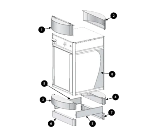 Hatco FSD-CTLH Curved hinged header on control side for FSD and FSDT models (image 1)