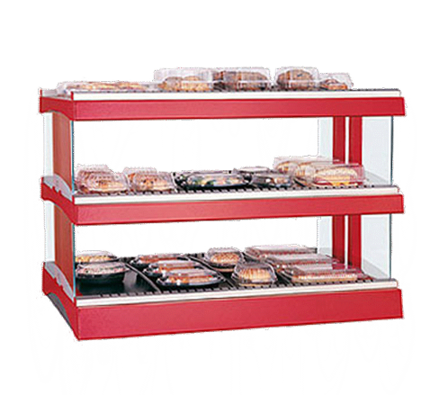 Hatco GR3SDH-27D Glo-Ray Designer Horizontal Display Warmer, 27.18" W x 27.26" D x 25.88" H, with (2) Shelves and Thermostatic Controls - 120 Volts Hatco GR3SDH-27D Glo-Ray Designer Horizontal Display Warmer, 27.18" W x 27.26" D x 25.88" H, with (2) Shelves and Thermostatic Controls - 120 Volts