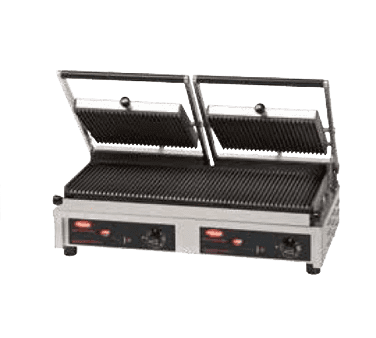 Hatco MCG20GS Sandwich / Panini Grill, Dual, with 20" Grooved Top & Smooth Bottom Cooking Surface - 208 Volts