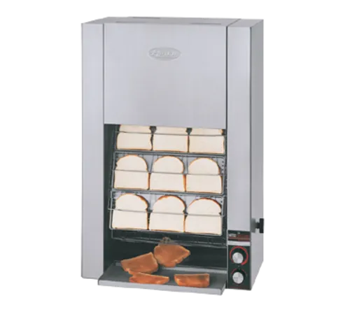 Hatco TK-100-208-QS Conveyor Toaster, Vertical with 1 1/4" Opening and Infinite Controls - 208 Volts, 5000 Watts, 1000 Slices Per Hour
