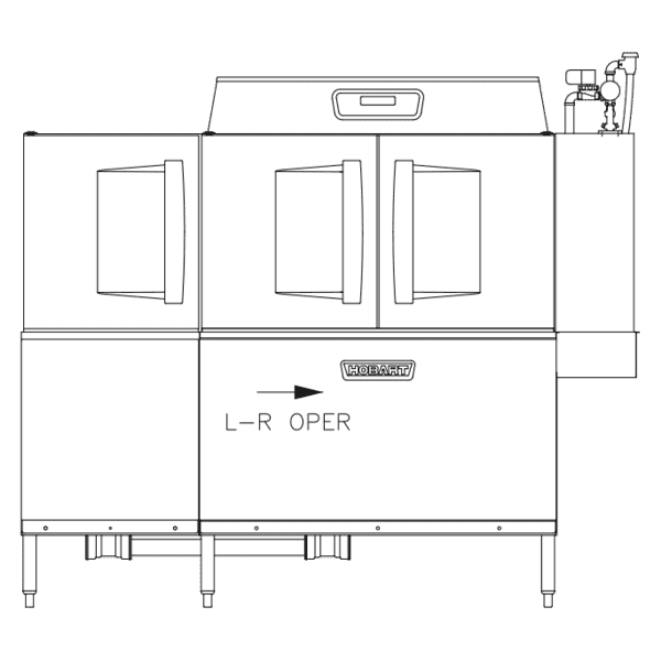Hobart CLPS76EN-BAS+BUILDUP Conveyor Dishwasher Hobart CLPS76EN-BAS+BUILDUP Conveyor Dishwasher