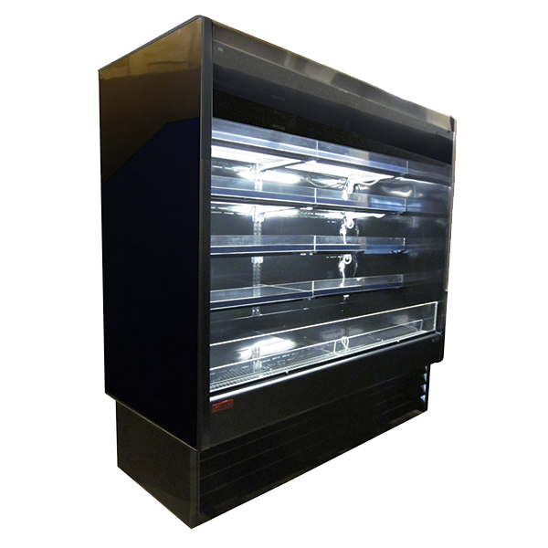 Howard-McCray R-OD35E-4L-B-LED 51.00'' Black Vertical Air Curtain Open Display Merchandiser with 2 Shelves Howard-McCray R-OD35E-4L-B-LED 51.00'' Black Vertical Air Curtain Open Display Merchandiser with 2 Shelves