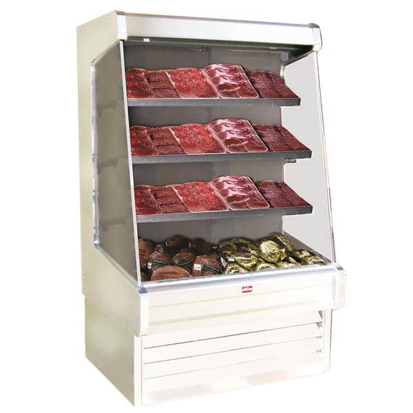 Howard-McCray R-OM30E-12-LED 147.00'' White Vertical Air Curtain Open Display Merchandiser with 3 Shelves Howard-McCray R-OM30E-12-LED 147.00'' White Vertical Air Curtain Open Display Merchandiser with 3 Shelves