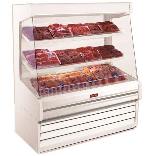 Howard-McCray R-OM30E-4L-LED 51.00'' White Vertical Air Curtain Open Display Merchandiser with 2 Shelves Howard-McCray R-OM30E-4L-LED 51.00'' White Vertical Air Curtain Open Display Merchandiser with 2 Shelves