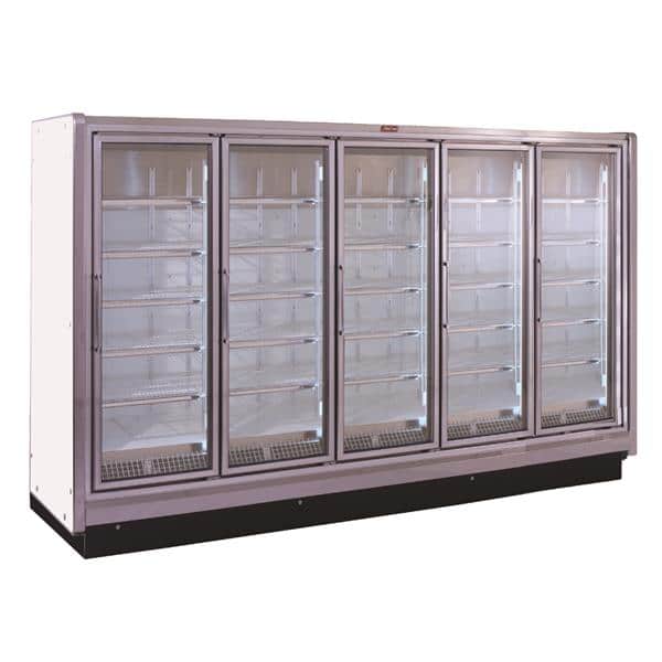 Howard-McCray RIN5-30-LED 162.00'' White 5 Section Swing Refrigerated Glass Door Merchandiser Howard-McCray RIN5-30-LED 162.00'' White 5 Section Swing Refrigerated Glass Door Merchandiser