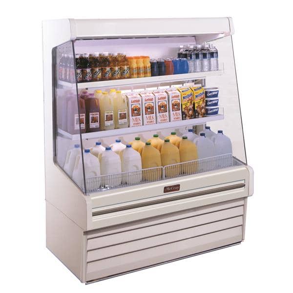 Howard-McCray SC-OD30E-5L-LED 63.00'' White Vertical Air Curtain Open Display Merchandiser with 2 Shelves Howard-McCray SC-OD30E-5L-LED 63.00'' White Vertical Air Curtain Open Display Merchandiser with 2 Shelves