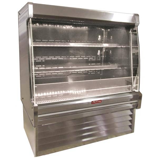 Howard-McCray SC-OD35E-4L-LED 51.00'' White Vertical Air Curtain Open Display Merchandiser with 2 Shelves Howard-McCray SC-OD35E-4L-LED 51.00'' White Vertical Air Curtain Open Display Merchandiser with 2 Shelves