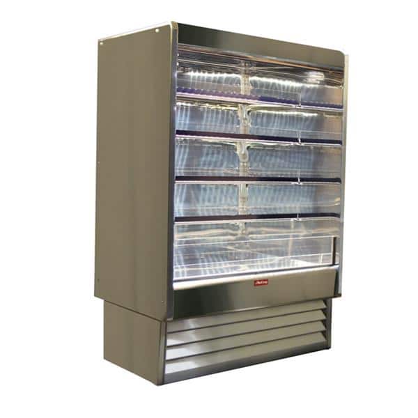 Howard-McCray SC-OD35E-5-LED 63.00'' White Vertical Air Curtain Open Display Merchandiser with 4 Shelves Howard-McCray SC-OD35E-5-LED 63.00'' White Vertical Air Curtain Open Display Merchandiser with 4 Shelves
