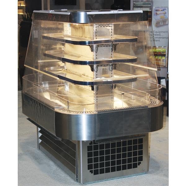 Howard-McCray SC-OD42I-5-S-LED 60.00'' Stainless Steel Island Air Curtain Open Display Merchandiser with 3 Shelves Howard-McCray SC-OD42I-5-S-LED 60.00'' Stainless Steel Island Air Curtain Open Display Merchandiser with 3 Shelves