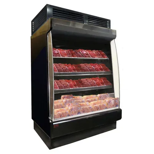 Howard-McCray SC-OM35E-4L-LB-B 51'' Vertical Air Curtain Open Display Merchandiser with 3 Shelves
