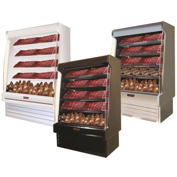 Howard-McCray SC-OM35E-6S-S-LED 75.00'' Stainless Steel Vertical Air Curtain Open Display Merchandiser with 4 Shelves Howard-McCray SC-OM35E-6S-S-LED 75.00'' Stainless Steel Vertical Air Curtain Open Display Merchandiser with 4 Shelves