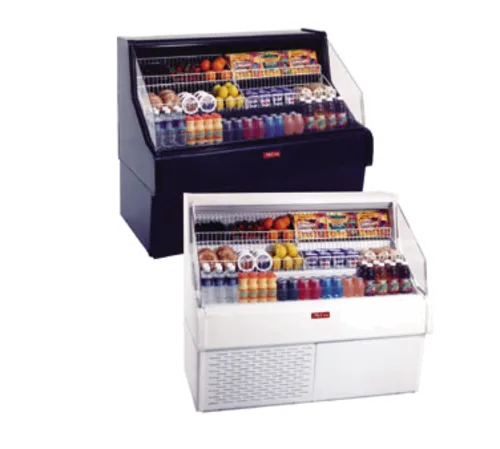 Howard-McCray SC-OS30E-6C-B-LED 75.00'' Black Horizontal Air Curtain Open Display Merchandiser with 3 Shelves
