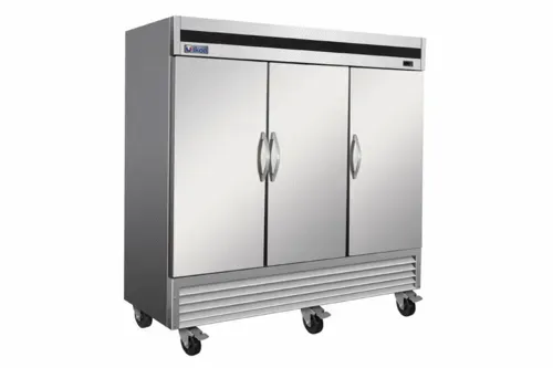 IKON IB81F-DV 81'' Bottom Mounted 3 Section Solid Door Reach-In Freezer