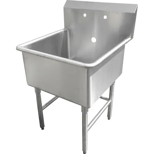 IMC/Teddy SCS-16-1620 Commercial Sink, (1) One Compartment, 16 Gauge Stainless Steel Construction with Stainless Steel Legs and without Drainboard - 25.00" W