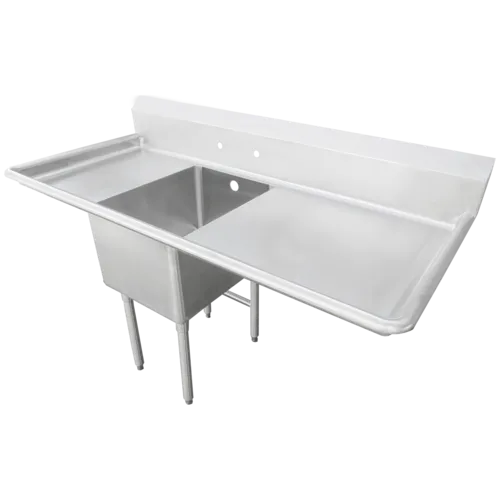 IMC/Teddy SCS-16-2020-30RL Commercial Sink, (1) One Compartment, 16 Gauge Stainless Steel Construction with Stainless Steel Legs and with 2 Drainboards - 83.00" W