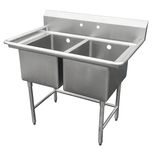 IMC/Teddy SCS-26-2028 Commercial Sink, (2) Two Compartment, 16 Gauge Stainless Steel Construction with Stainless Steel Legs and without Drainboard - 52" W