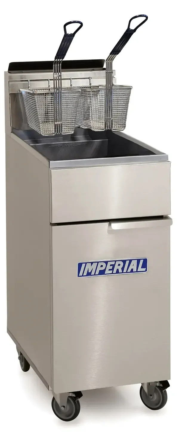 Imperial Imperial EFS-40 Gas Floor Model Full Pot Fryer with Controls -