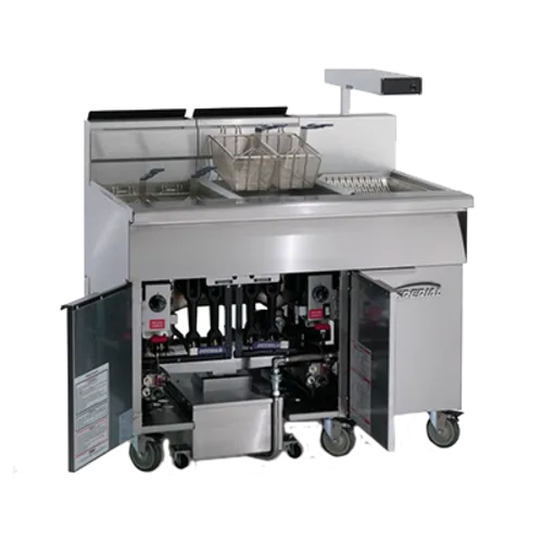Imperial Imperial IFSCB675ET (6) 75 lb. Fryers Electric Floor Fryer with Thermostatic Controls and Built-In Filter System