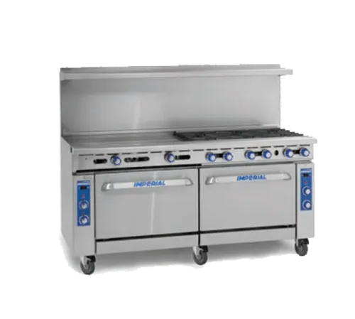 Imperial Imperial
IR-12-EW
Restaurant Gas Range, 72" W
with 

and 
-