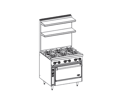 Jade Range, 6 Burner With Oven, On Casters, Gas