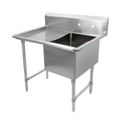 John Boos 1B16204-1D18L-X Commercial Sink, (1) One Compartment, 16 Gauge Stainless Steel Construction with Stainless Steel Legs and With Left-hand Drainboard - 38.00" W