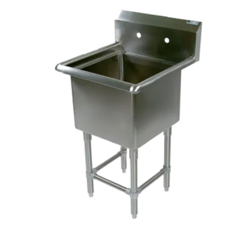 John Boos 1PB20 Commercial Sink, (1) One Compartment, 16 Gauge Stainless Steel Construction with Stainless Steel Legs and without Drainboard - 25.13" W