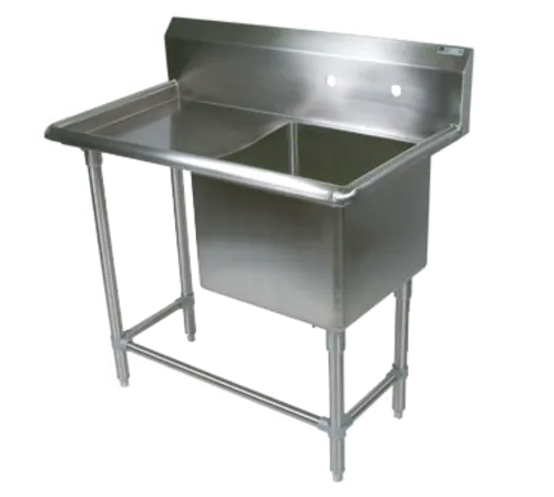 John Boos 41PB16204-1D18L Commercial Sink, (1) One Compartment, 14 Gauge Stainless Steel Construction with Stainless Steel Legs and With Left-hand Drainboard - 38.19" W