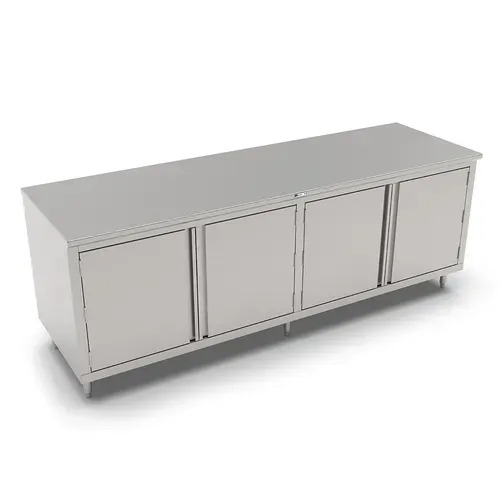 John Boos 4CH6-36120 Modular Base Work Table, with 16 Gauge Type 300 Stainless Steel Top, Hinged Doors and without Backsplash - 120.00"W x 36.00"D x 35.75"H