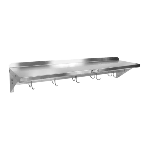 John Boos BHS1824PR Overshelf, Wall-Mounted with Pot Rack