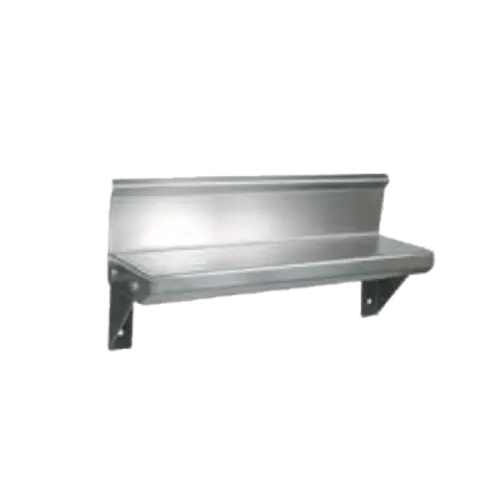 John Boos BHS548R6 16 Gauge Type 300 Stainless Steel Wall-Mounted Shelf - 48.00"W x 5"D
