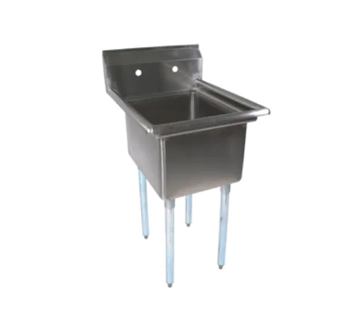 John Boos E1S8-18-12-X Commercial Sink, (1) One Compartment, 18 Gauge Stainless Steel Construction with Galvanized Steel Legs and without Drainboard - 23.00" W