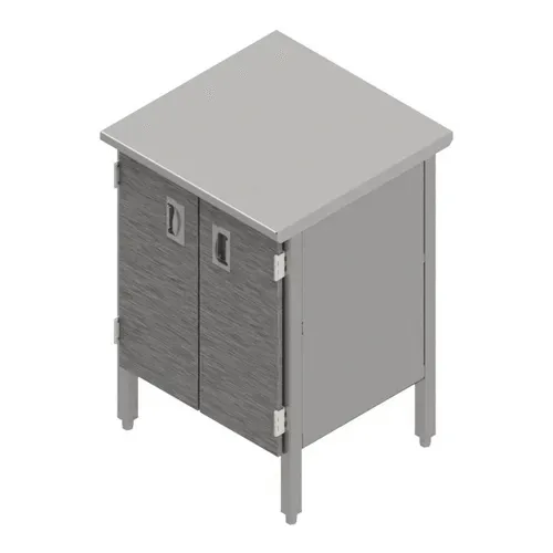 John Boos EBHS6-2448 Enclosed Base Work Table, with 16 Gauge Type 300 Stainless Steel Top, Hinged Doors and without Backsplash - 48.00"W x 24.00"D x 35.75"H