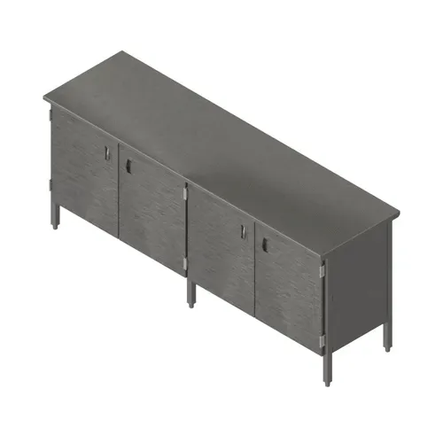 John Boos EBHS6-30120 Enclosed Base Work Table, with 16 Gauge Type 300 Stainless Steel Top, Hinged Doors and without Backsplash - 120.00"W x 30.00"D x 35.75"H