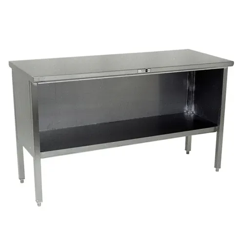 John Boos EBOS4-30120 Open Front Cabinet Base Work Table, with 14 Gauge Type 300 Stainless Steel Top, and without Backsplash - 120.00"W x 30.00"D x 35.75"H
