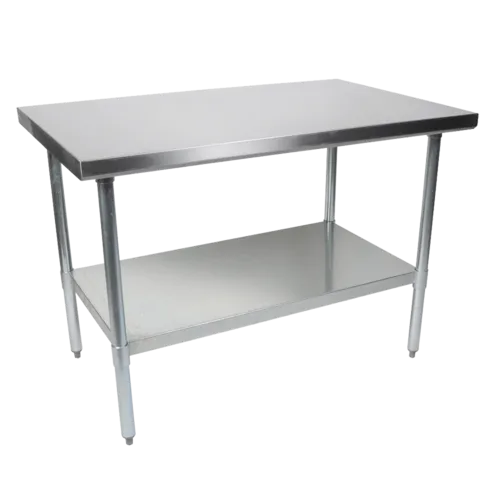 John Boos FBLG4818 Work Table, 18 Gauge Stainless Steel Top with Galvanized Steel Undershelf and without Backsplash - 48"W x 18"D