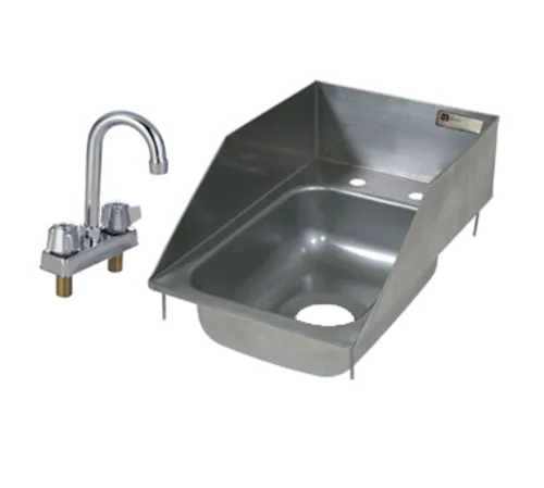 John Boos PB-DISINK101405-P-SSLR Pro-Bowl Type 300 Stainless Steel 10" x 14" x 5" 1 Compartment Drop-In Sink / Economy Gooseneck Faucet