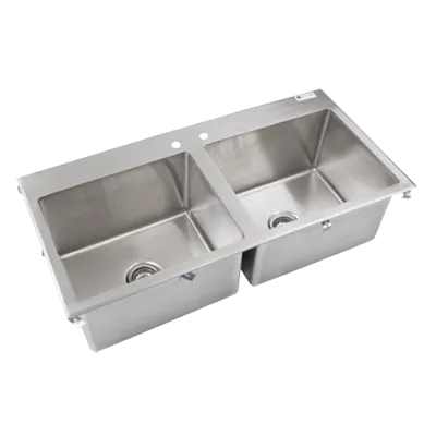 John Boos PB-DISINK201612-2 Pro-Bowl Type 300 Stainless Steel 20" x 16" x 12" 2 Compartment Drop-In Sink / Faucet Not Included