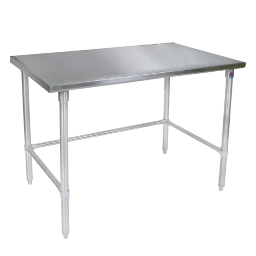 John Boos ST4-2448GBK Work Table, 14 Gauge Stainless Steel Top with Open Base and without Backsplash - 48"W x 24"D
