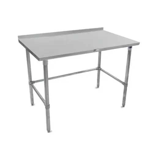 John Boos ST4R1.5-3072SBK Work Table, 14 Gauge Stainless Steel Top with Open Base and 1 1/2" Backsplash - 72"W x 30"D