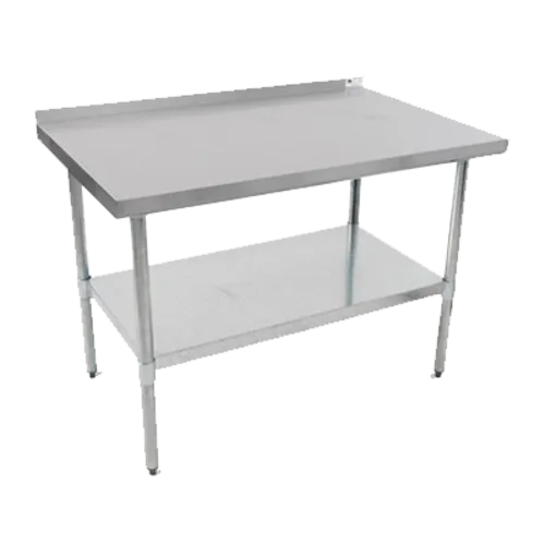 John Boos UFBLG4818 Work Table, 18 Gauge Stainless Steel Top with Galvanized Steel Undershelf and 1 1/2" Backsplash - 48"W x 18"D