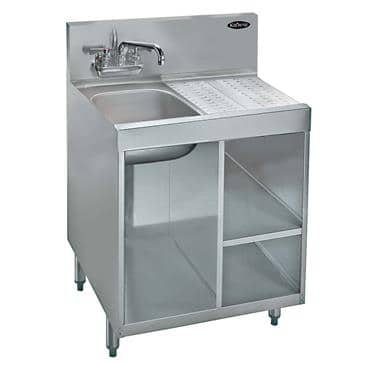 Krowne Metal Metal KR18-24SC-L Royal 1800 Series Underbar Wet Waste Cabinet Krowne Metal Metal KR18-24SC-L Royal 1800 Series Underbar Wet Waste Cabinet