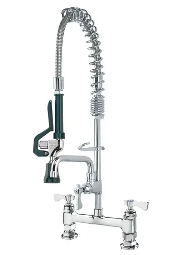 Krowne Metal Krowne Metal 18-608L Krowne Royal Series Space Saver Pre-Rinse Assembly with Add-On Faucet with 8" Spout